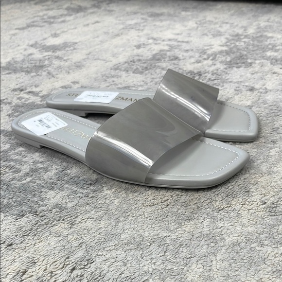 New Stuart Weitzman Summer Slide Sandal No Color Clear PVC Sz 8.5 - Picture 1 of 11